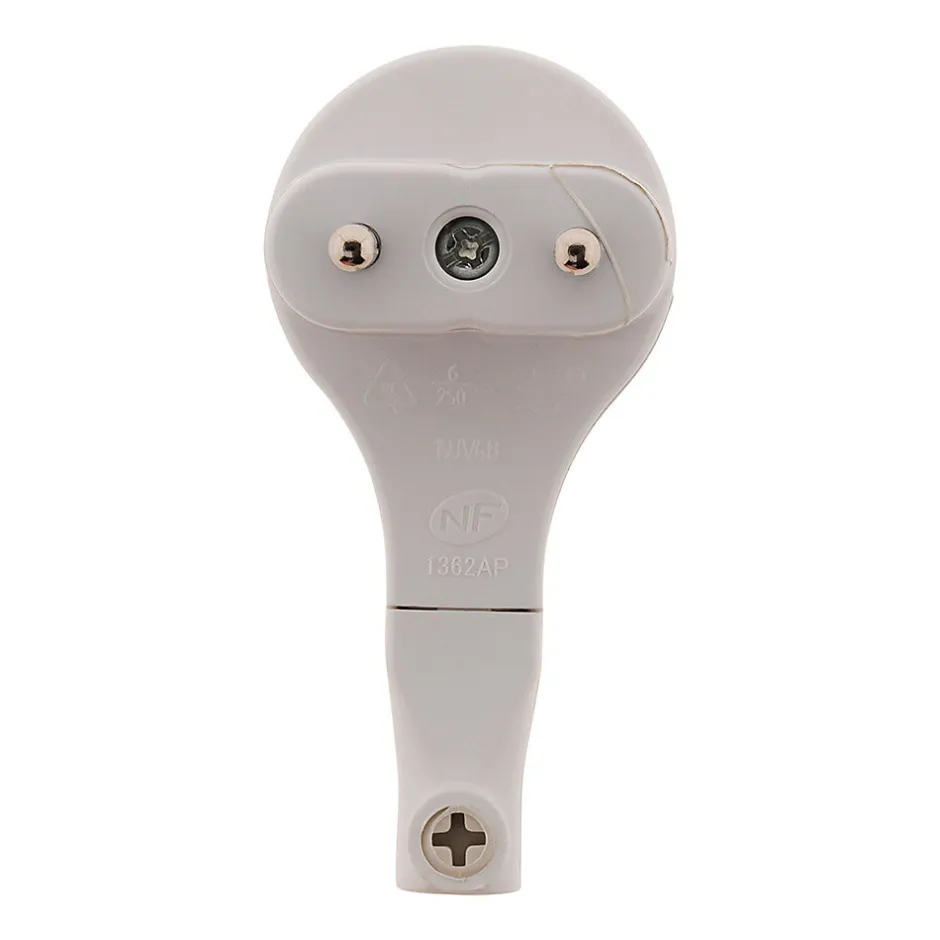 Lot de 5 fiches mâles 2P 6A extraplates - Blanc -^Zenitech