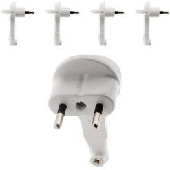 Lot de 5 fiches mâles 2P 6A extraplates - Blanc -^Zenitech