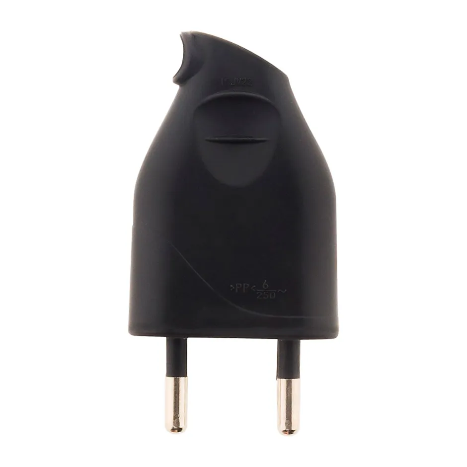 Lot de 10 fiches mâles 2P 6A latérales - Noir -^Zenitech Hot