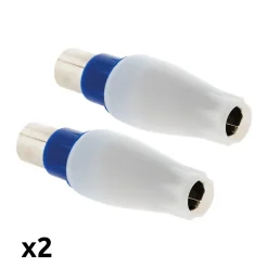 Lot de 2 fiches TV mâles diamètre 9,5mm sortie droite --Zenitech Discount
