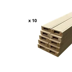 Lot de 10 Goulottes MDF Passes-câbles à couvercle, L.2.44 m x H.5.5 cm, Ep. 18 mm-Wood&Sens New