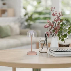 Lot de 2 lampes de table LED rechargeables Gomba extérieur intérieur métal plastique Frosted Almond hauteur 18,5cm^Näve Clearance