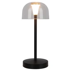 Lot de 2 lampes de table LED rechargeables 'Gomba' pour l'extérieur et l'intérieur, en métal et plastique noir , hauteur 18,5 cm^Näve Sale