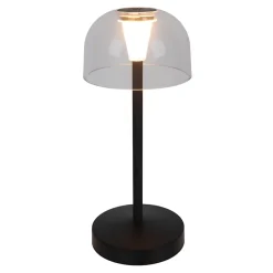 Lot de 2 lampes de table LED rechargeables 'Gomba' pour l'extérieur et l'intérieur, en métal et plastique noir , hauteur 18,5 cm^Näve Sale