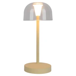 Lot de 2 lampes de table LED rechargeables 'Gomba' pour l'extérieur et l'intérieur, en métal et plastique jaune, hauteur 18,5 cm-Näve Outlet