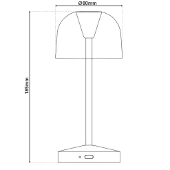 Lot de 2 lampes de table LED rechargeables 'Gomba' pour l'extérieur et l'intérieur, en métal et plastique menthe, hauteur 18,5 cm-Näve Clearance