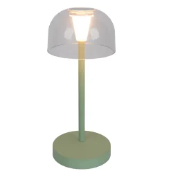 Lot de 2 lampes de table LED rechargeables 'Gomba' pour l'extérieur et l'intérieur, en métal et plastique menthe, hauteur 18,5 cm-Näve Clearance