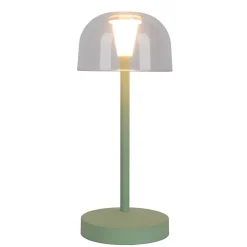 Lot de 2 lampes de table LED rechargeables 'Gomba' pour l'extérieur et l'intérieur, en métal et plastique menthe, hauteur 18,5 cm-Näve Clearance