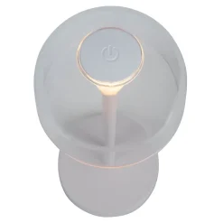 Lot de 2 lampes de table LED rechargeables 'Gomba' pour l'extérieur et l'intérieur, en métal et plastique blanc , hauteur 18,5 cm^Näve Clearance