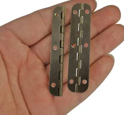 Lot de 10 mini charnières vintage en laiton pour meubles, tiroirs, portes, armoires, boîtes à bijoux, 65 x 15 mm, avec 60 vis-Deko