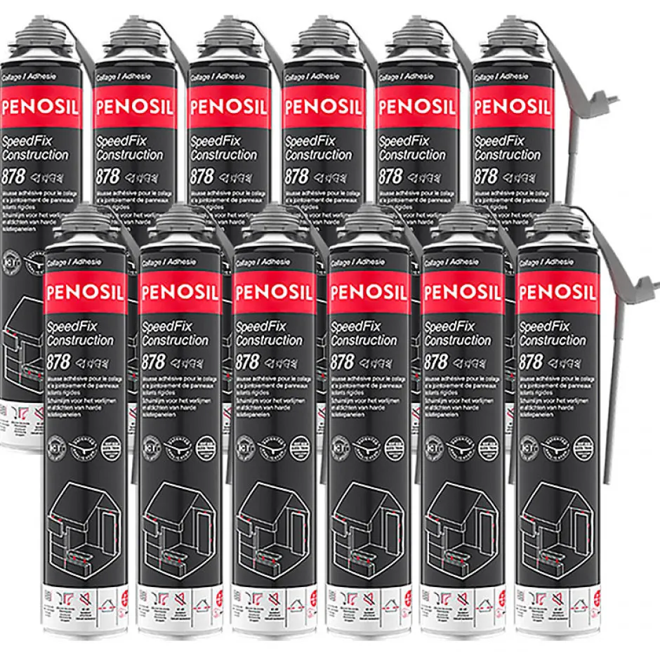 Lot de 12 Mousses colle universelle SpeedFix Construction 878 pistolable 690ml^Penosil
