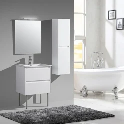 Lot de 2 pieds en métal pour meuble de salle de bain-Jindoli Outlet