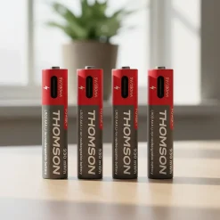 Lot de 4 Piles AAA - LR03 Li ion 1,5V rechargeables par USBC avec câble multi USB - 520302^Thomson