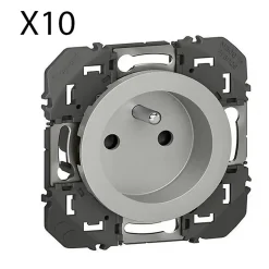 Lot De 10 Prises De Courant 2p+t À Puits Dooxie 16a Finition Alu^Legrand Hot
