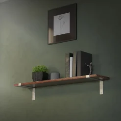 Lot de 4 équerre d'Etagere murale équerre fixation en métal gris^Ml-Design Outlet