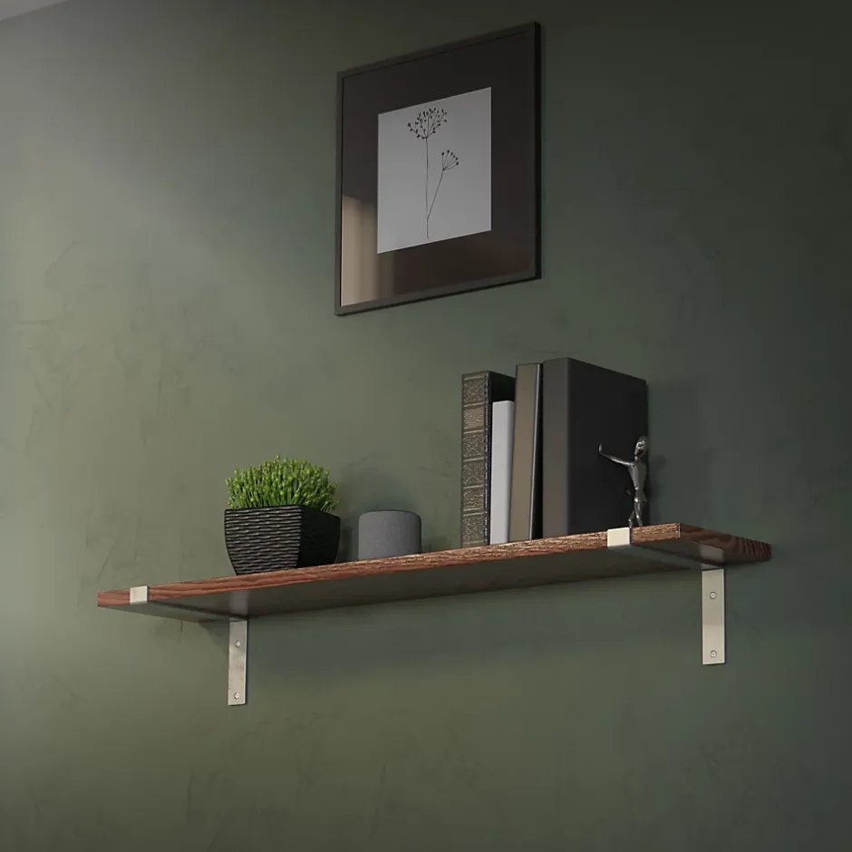 Lot de 4 équerre d'Etagere murale équerre fixation en métal gris^Ml-Design Outlet