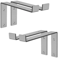 Lot de 4 équerre d'Etagere murale équerre fixation en métal gris^Ml-Design Outlet