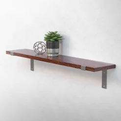 Lot de 4 équerre d'Etagere murale équerre fixation en métal gris-Ml-Design Best