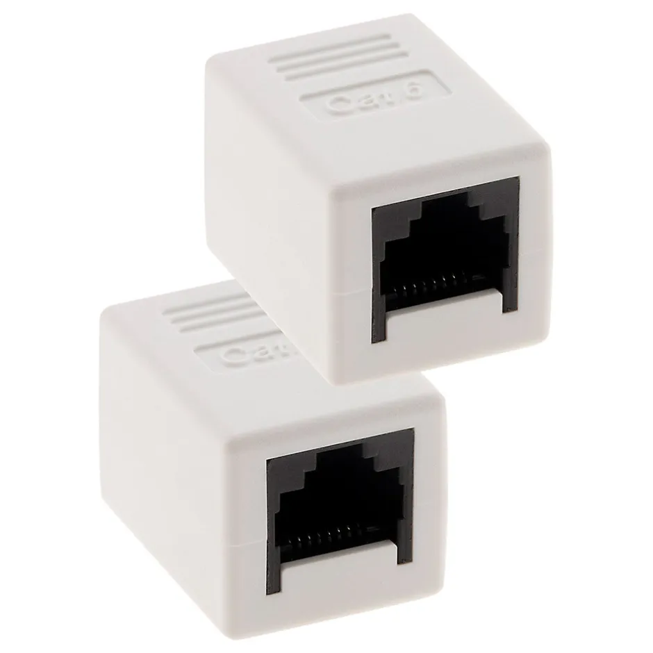 Lot de 2 raccords RJ45 F/F CAT6 - Blanc --Zenitech