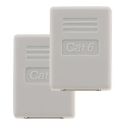 Lot de 2 raccords RJ45 F/F CAT6 - Blanc --Zenitech