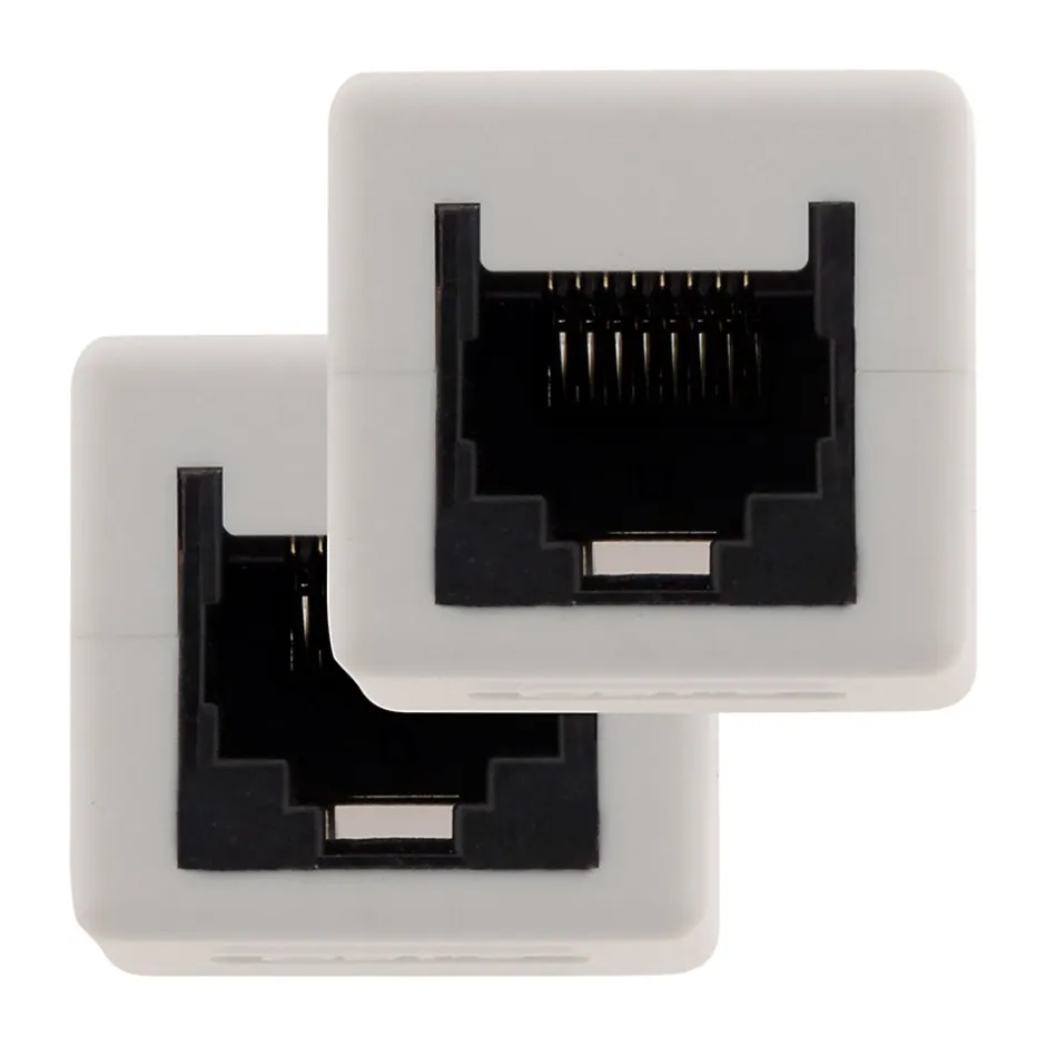 Lot de 2 raccords RJ45 F/F CAT6 - Blanc --Zenitech