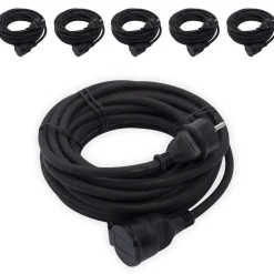 Lot de 6 rallonges 1x16A - 3500W - 10m - Noir --Chacon Best