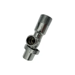 Lot de 1 Robinet vanne d'angle chrome avec rosace 1/2