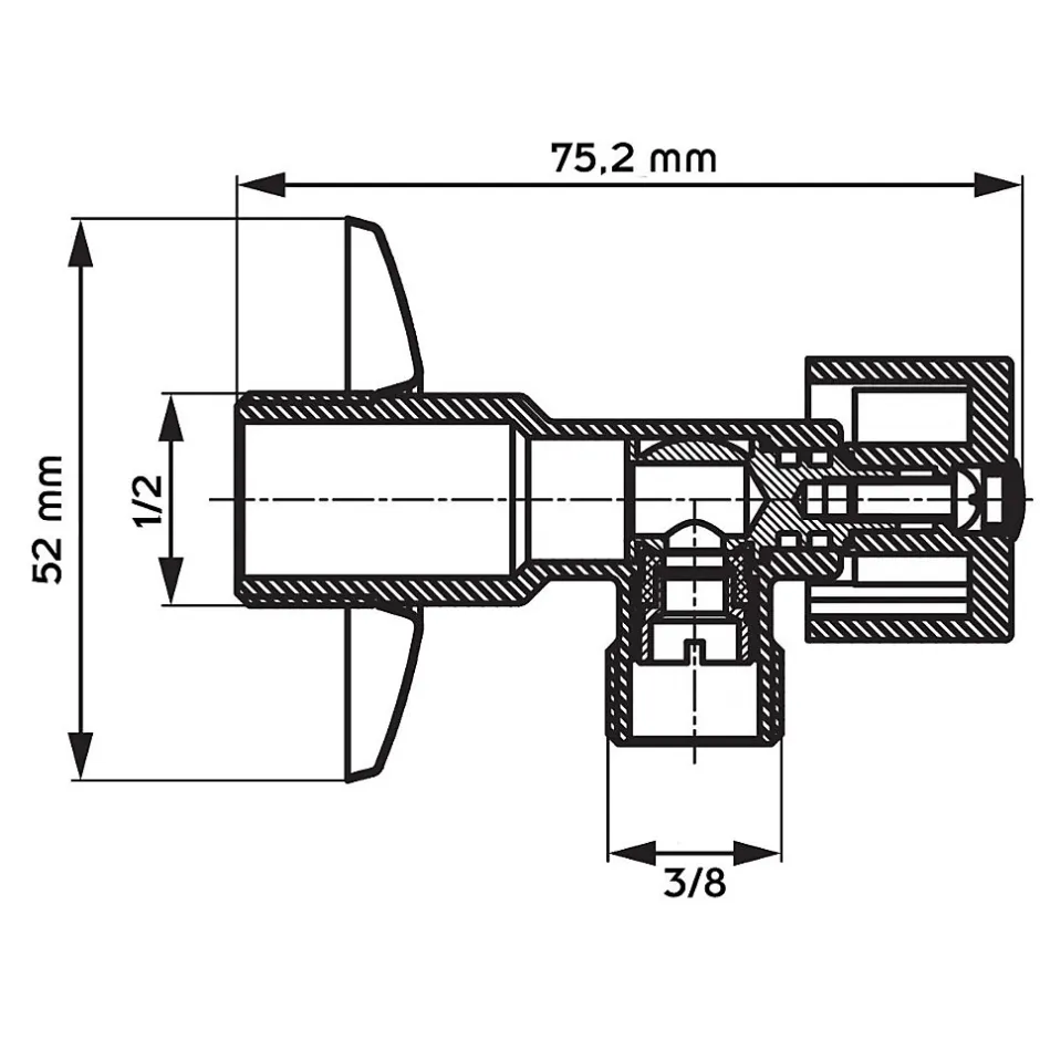 Lot de 3 Robinet vanne d'angle chrome avec rosace 1/2" x 3/8"-Monmobilierdesign Clearance