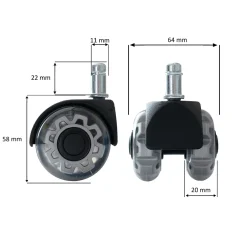 Lot de 5 Roulettes Universelles Robustes à Roulement Moderne Pivotant-Finebuy Clearance