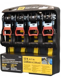 LOT DE 4 SANGLES D' ARRIMAGE A CLIQUET AVEC CROCHETS-Caterpillar Online