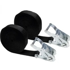 Lot de 2 sangles d'arrimage à cliquet - 35 mm x 7 m - Noir -^Linxor Sale