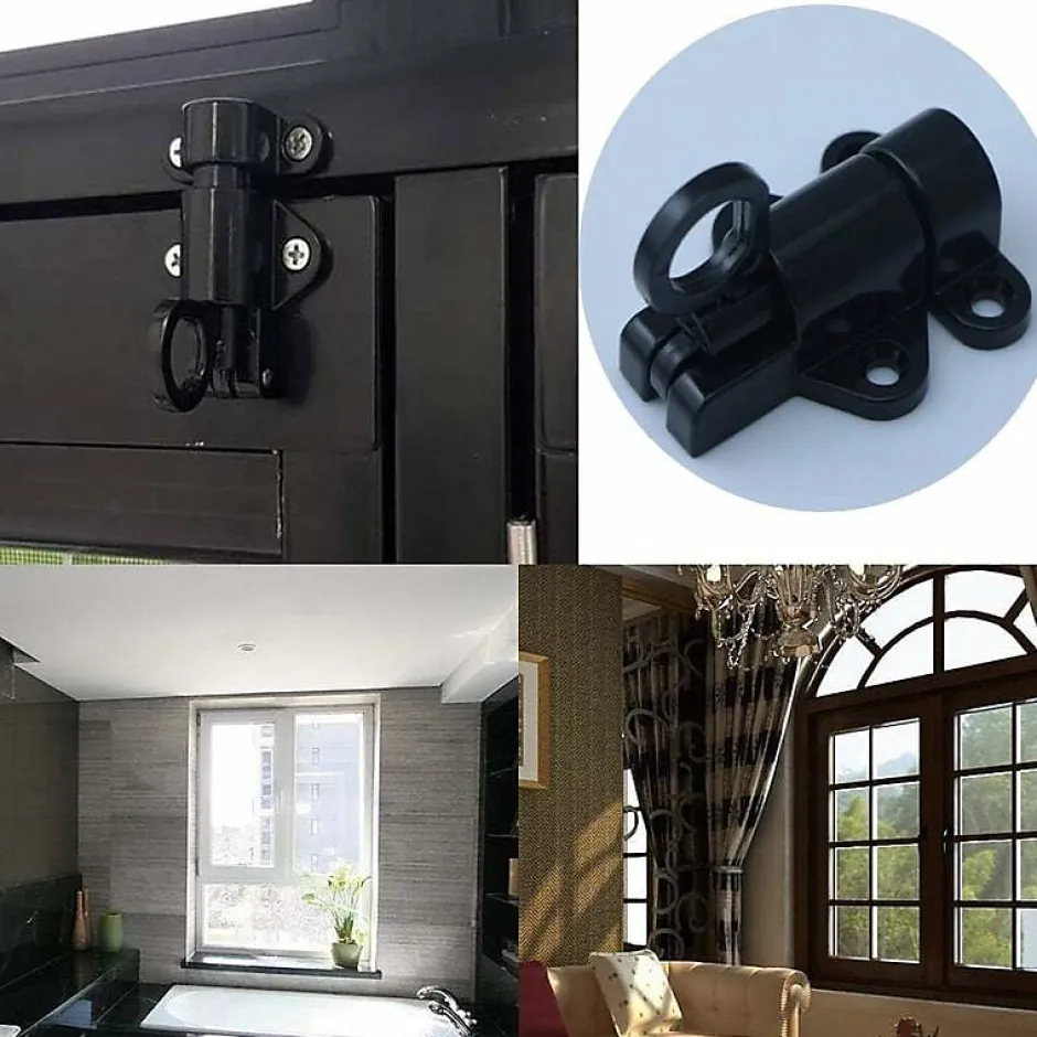 Lot de 2 serrures de porte en aluminium, serrures de fenêtre, porte-fenêtre, anneau antivol, serrure de porte en aluminium^Deko Outlet