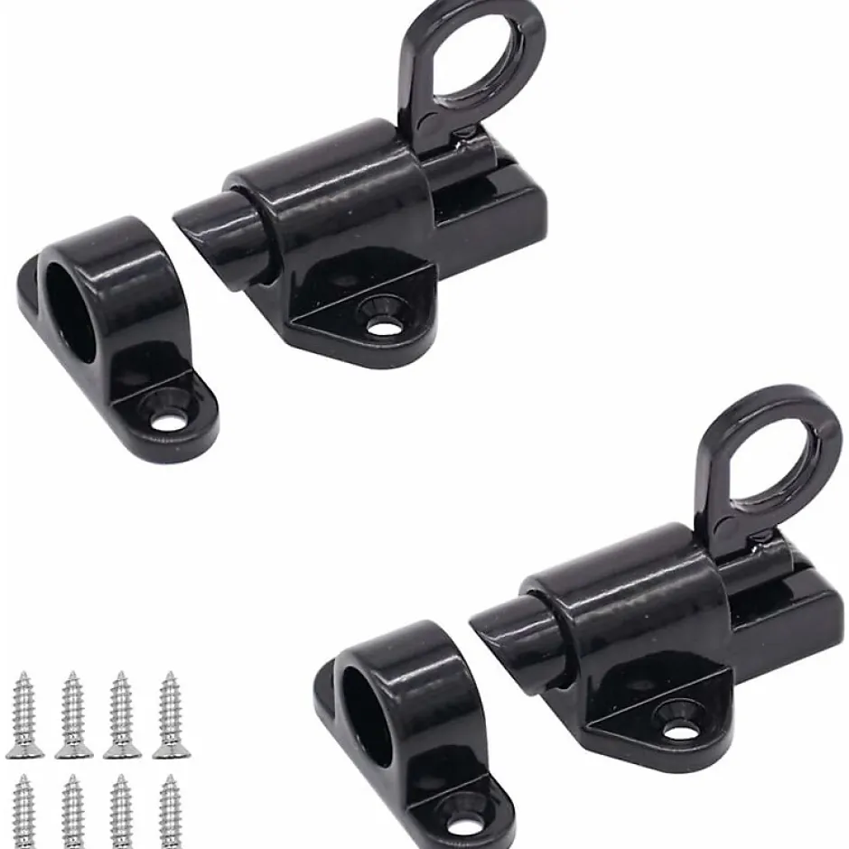 Lot de 2 serrures de porte en aluminium, serrures de fenêtre, porte-fenêtre, anneau antivol, serrure de porte en aluminium^Deko Outlet