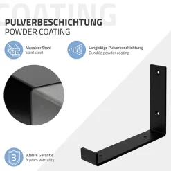 Lot de 4 support d'Etagere murale équerre fixation en métal noir-Ml-Design Hot