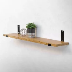 Lot de 4 support d'Etagere murale équerre fixation en métal noir-Ml-Design Hot