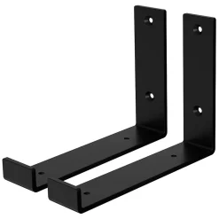 Lot de 2 support d'Etagere murale équerre fixation en métal noir^Ml-Design Hot