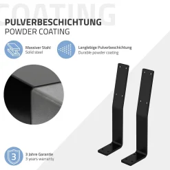 Lot de 2 supports de dossier en acier à visser pour siège banc lit 345x90x50 mm^Ml-Design