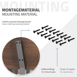 Lot de 2 supports de dossier en acier gris à visser pour siège lit 345x90x50 mm-Ml-Design Hot