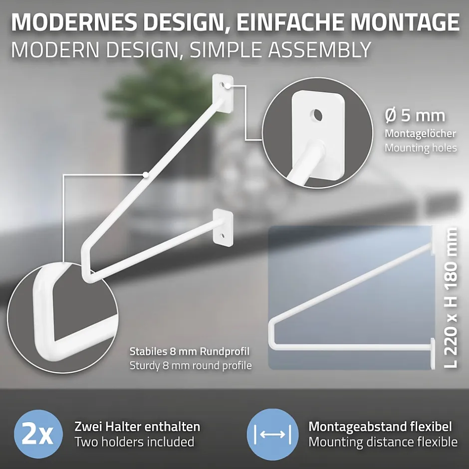 Lot de 2 supports d'Etagere murale console décorative en acier-Ml-Design New