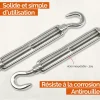 Lot de 5 tendeurs de fil réglables en acier inoxydable - Double crochets - M5 -^Linxor Best