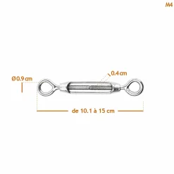 Lot de 5 tendeurs de fil réglables en acier inoxydable - Double oeillets - M4 -^Linxor Hot