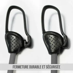 Lot de 10 tendeurs sandows sécurisés et normés - Gris -^Linxor Discount