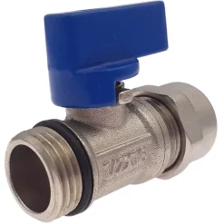 Lot de 1 Vanne à bille sphérique 1/2"x16 pour tube PER diam16 Bleu-Monmobilierdesign Online