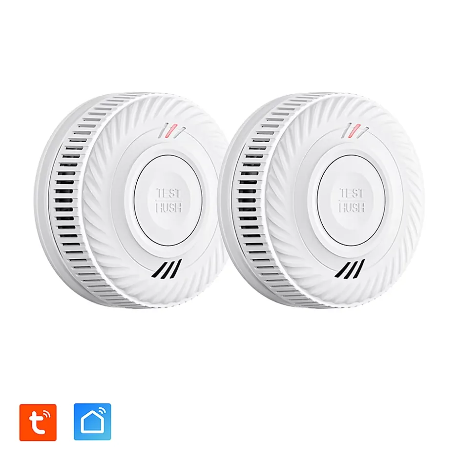 Lot de 2x Détecteur de fumée CE Pile 10 ans scellée connecté Wifi-Kyf