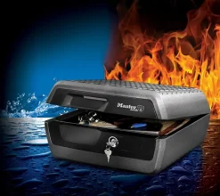 Mallette de sécurité Anti Feu Ignifuge et Etanche Serrure à Clé Large LCHW30100^Master Lock