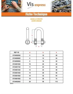 Manille Droite à Piton à Oeil Acier zingué blanc 12 - 10 pièces^Vis Express Sale