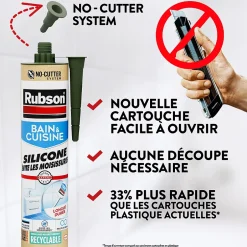 Mastic bain et cuisine transparent 280ml-Rubson Discount