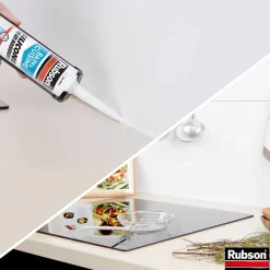 Mastic bain et cuisine blanc 2x280ml^Rubson Clearance