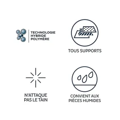 Mastic colle miroirs 290 ml coloris blanc-Bostik