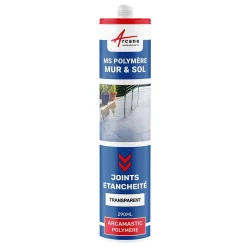 Mastic Colle MS Polymère, étanchéité des sols et murs : ARCAMASTIC POLYMÈRE Transparent - 290 ml x 1 -^Arcane Industries Outlet